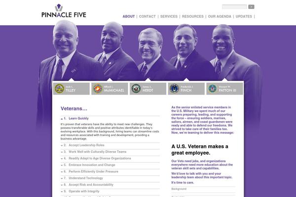 Pinnacle theme site design template sample