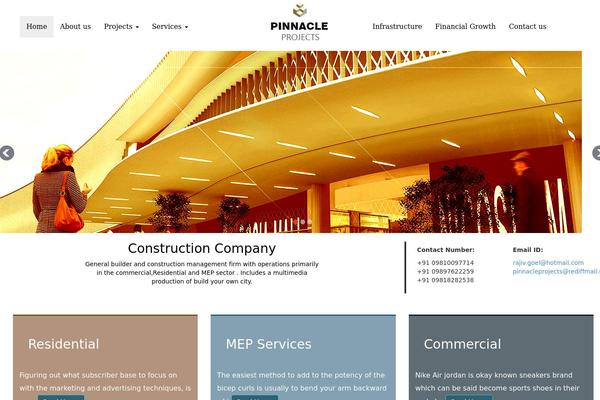 Pinnacle theme site design template sample
