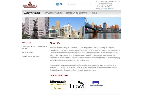 Pinnacle theme site design template sample