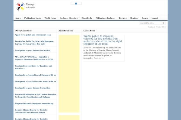 Daily theme site design template sample