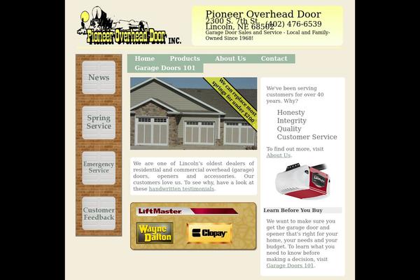 Pioneer theme site design template sample