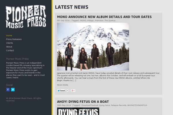 Pioneer theme site design template sample