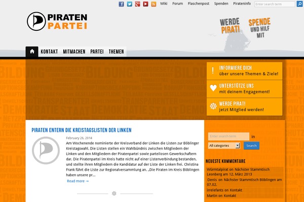 Piratenkleider theme site design template sample