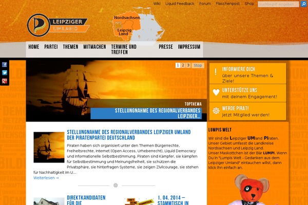 Piratenkleider theme site design template sample