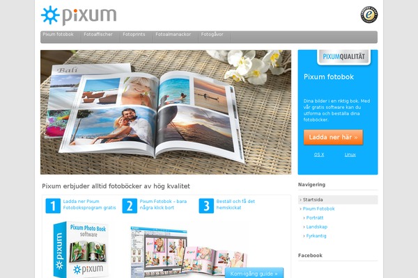 pixum-fotobok.se site used Px