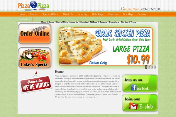 Pizza theme site design template sample