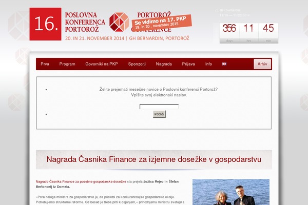 pkp.si site used Expo18 Responsive Event Conference WordPress Theme
