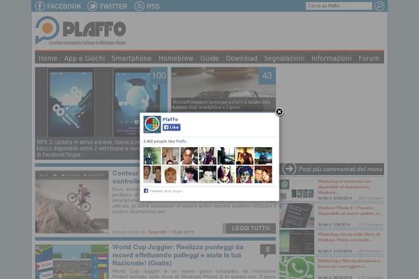 Site using Live Blogging plugin