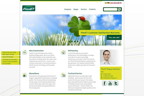 Planet theme site design template sample