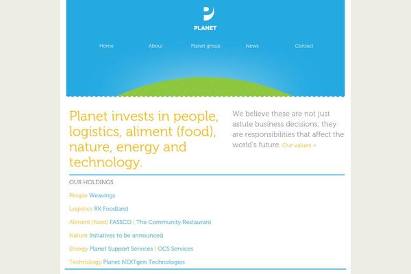 Planet theme site design template sample