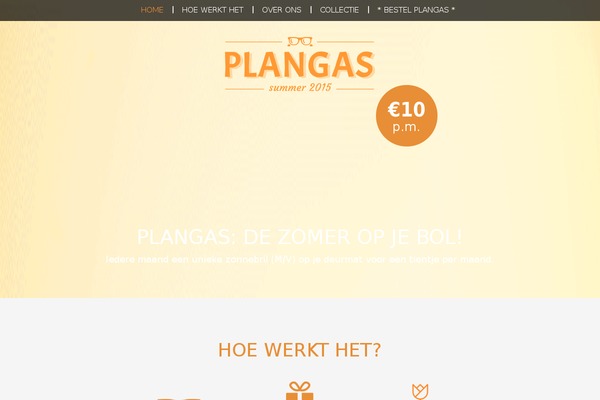 plangas.nl site used The One Pager
