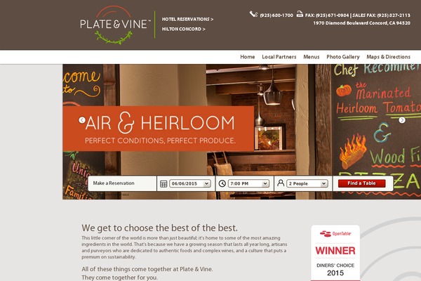 plateandvinerestaurant.com site used Plate