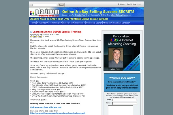 platinumpowerseller.com site used Adsminded
