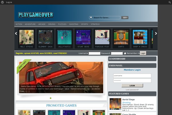 FunGames theme site design template sample