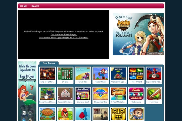Wtb Game theme site design template sample