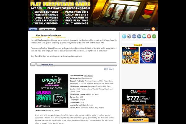 playsweepstakes.com site used Wpg138