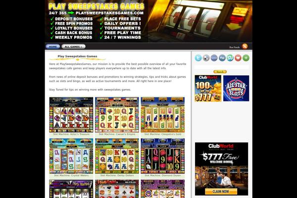 playsweepstakesgames.com site used Wpg138