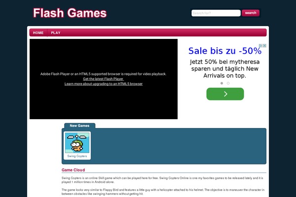 Wtb Game theme site design template sample