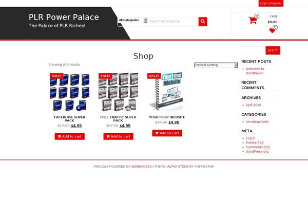 Alpha Store theme site design template sample