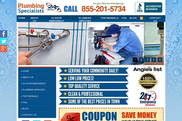 Plumbing theme site design template sample