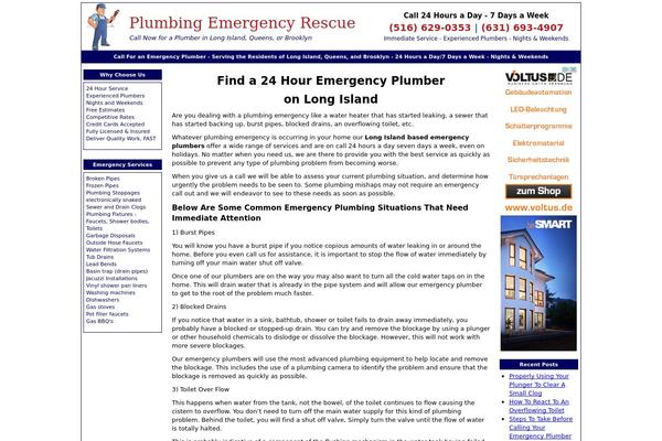 plumbingemergencyrescue.com site used Responsivetheme