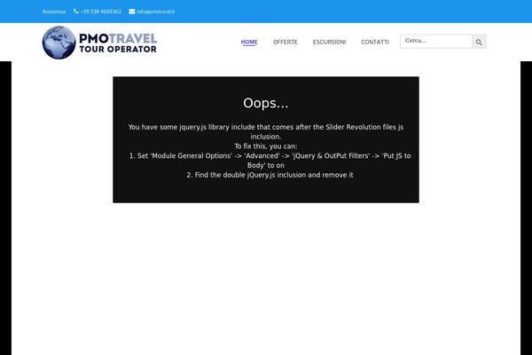 pmotravel.it site used Mantis
