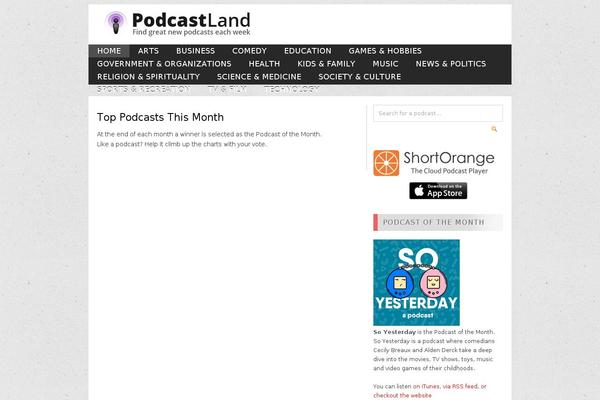 podcastland.com site used Megamag