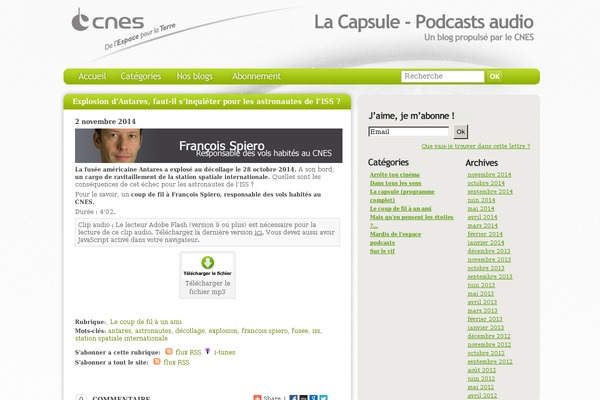 podcasts-cnes.fr site used Cnes-podcastsv3