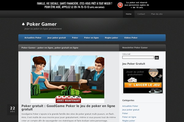Poker theme site design template sample