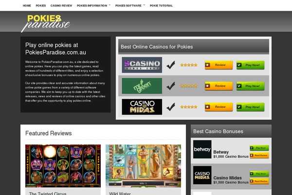 pokiesparadise.com.au site used Ofm