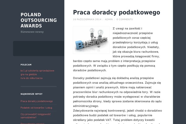 polandoutsourcingawards.pl site used Wilson