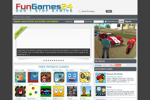 FunGames theme site design template sample