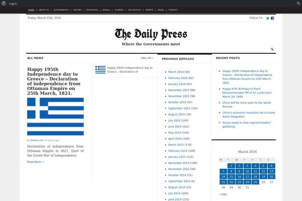 Daily Press theme site design template sample