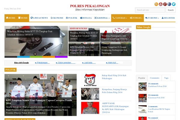 Wpberita theme site design template sample