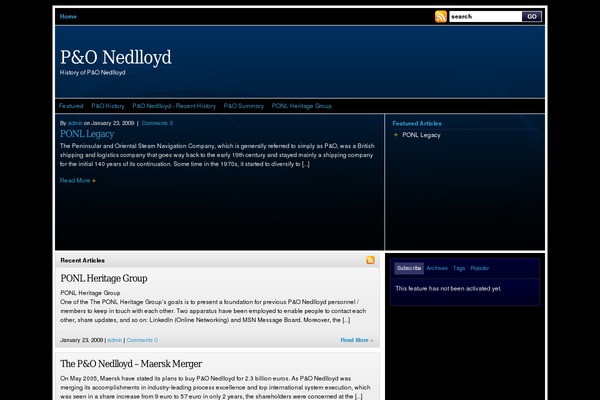 ponl.com site used Wp-vybe
