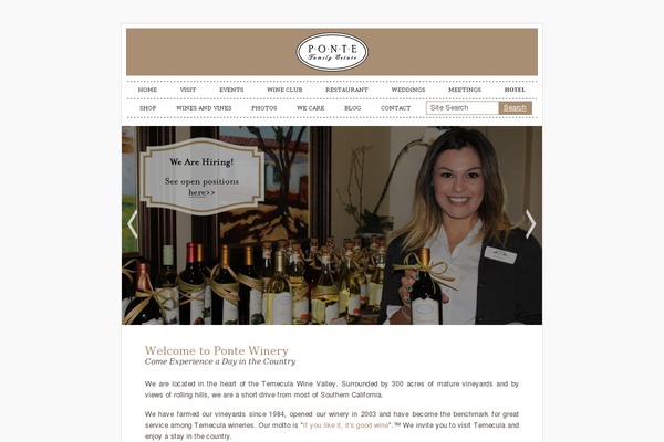 pontewinery.com site used Ponte
