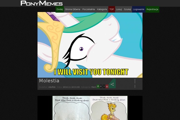 ponymemes.org site used Yay