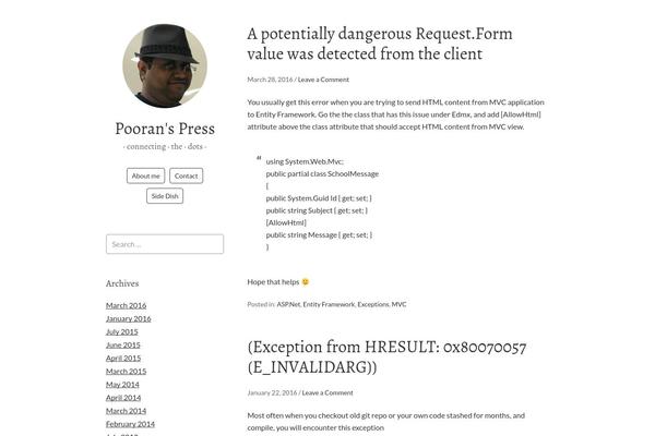 voidy theme site design template sample
