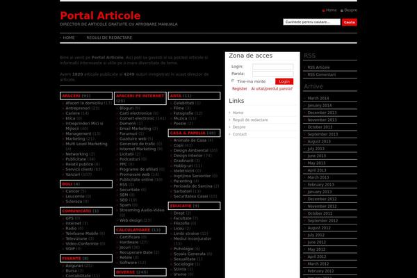 Article Directory theme site design template sample