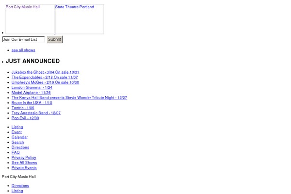 portcitymusichall.com site used Bowery