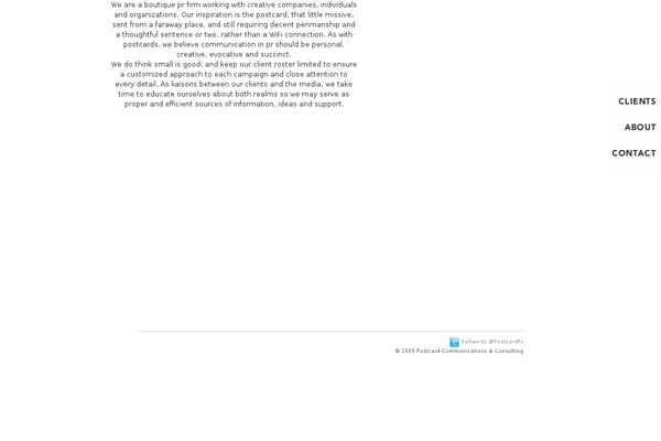 Postcard theme site design template sample