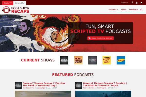 postshowrecaps.com site used Podcaster-child