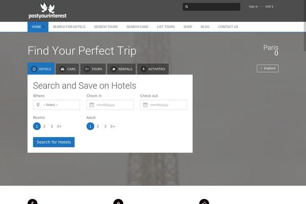 Traveler theme site design template sample