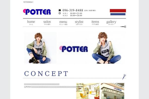 Potter theme site design template sample
