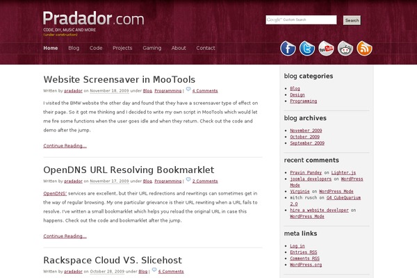 Starkers theme site design template sample