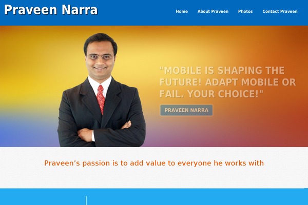 praveennarra.com site used Cherry Framework