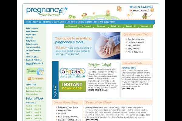 Pregnancy theme site design template sample