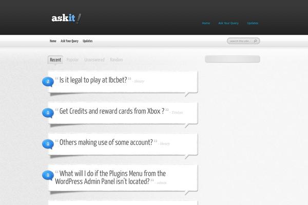 AskIt theme site design template sample