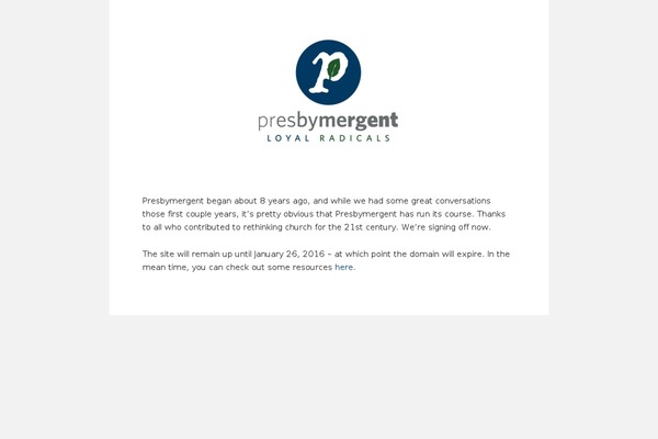 presbymergent.org site used Executive