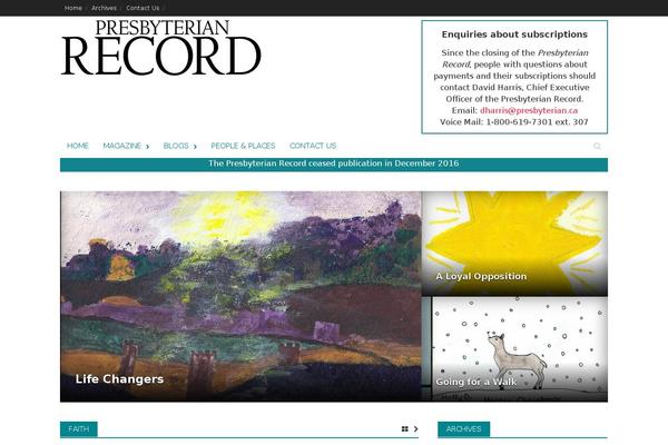 presbyterianrecord.ca site used Green-eco-planet